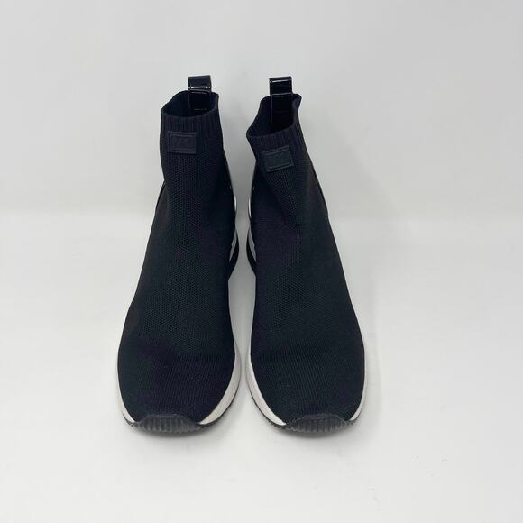 Michael Michael Kors Skyler Stretch-Knit Sock Sneaker Womens 9 Black‎ White - Picture 6 of 9